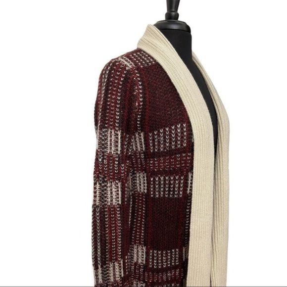 bb Dakota Plaid Shawl Collar Cardigan Sz S - Picture 2 of 12